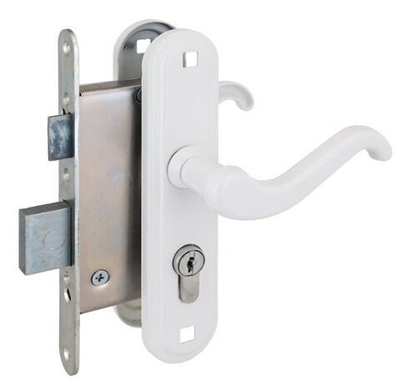 Замок Димитровград врезной "Зенит" ЗВ4-3.02 белый с ручками