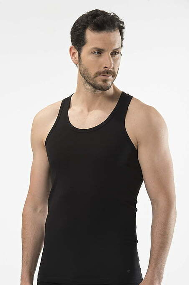 Майка мужская борцовка черный