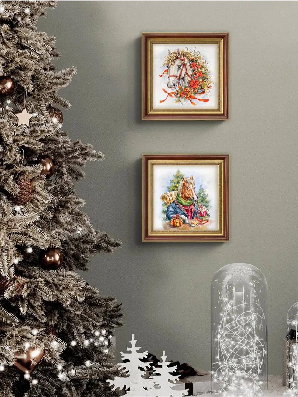 Набор из двух картин "Лошадь - символ 2026 года"