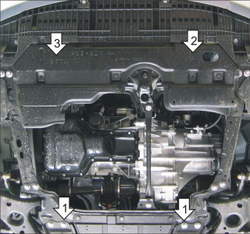 Усиленная защита Motodor картера двигателя, кпп. 2 мм, сталь. для Toyota Auris 2012-2015,Toyota Auris 2006-2012,Toyota Corolla 2013-2018,Toyota Corolla 2006-2013 арт.72537