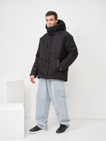 Куртка черная мужская зимняя с капюшоном мембрана