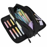 Пенал-органайзер BRAUBERG, 2 откидные планки, полиэстер, 23x9х7 см, "Total black", 272317