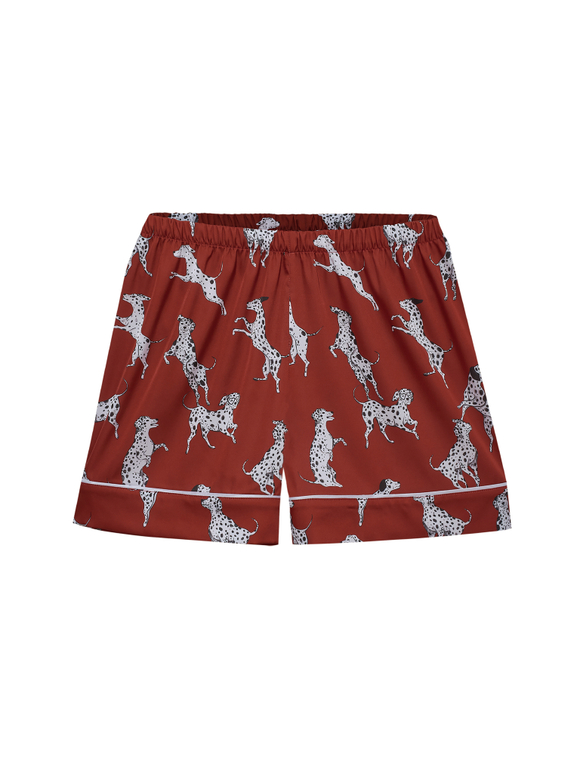 Шелковые шорты с кантом и далматинцами