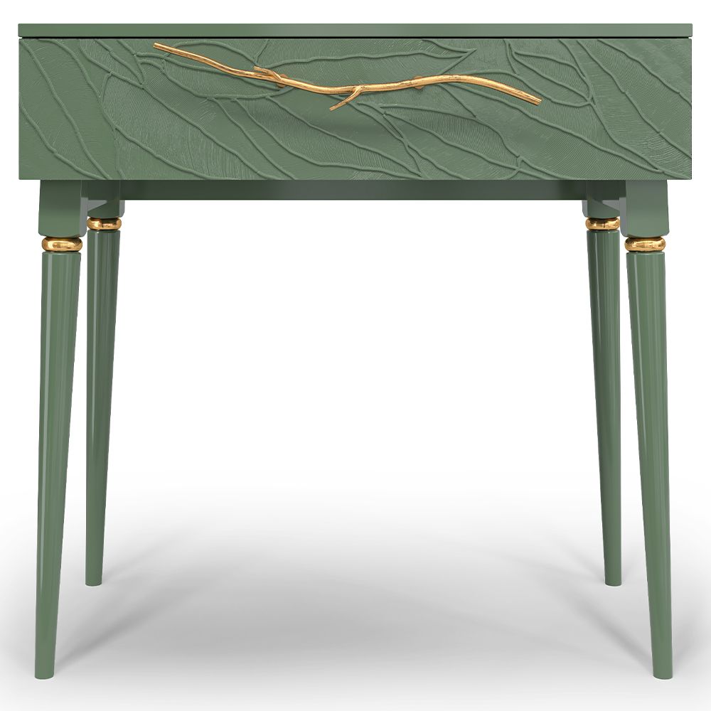 Консоль Арт Колор leaves Классик Голд Зеленый нефрит