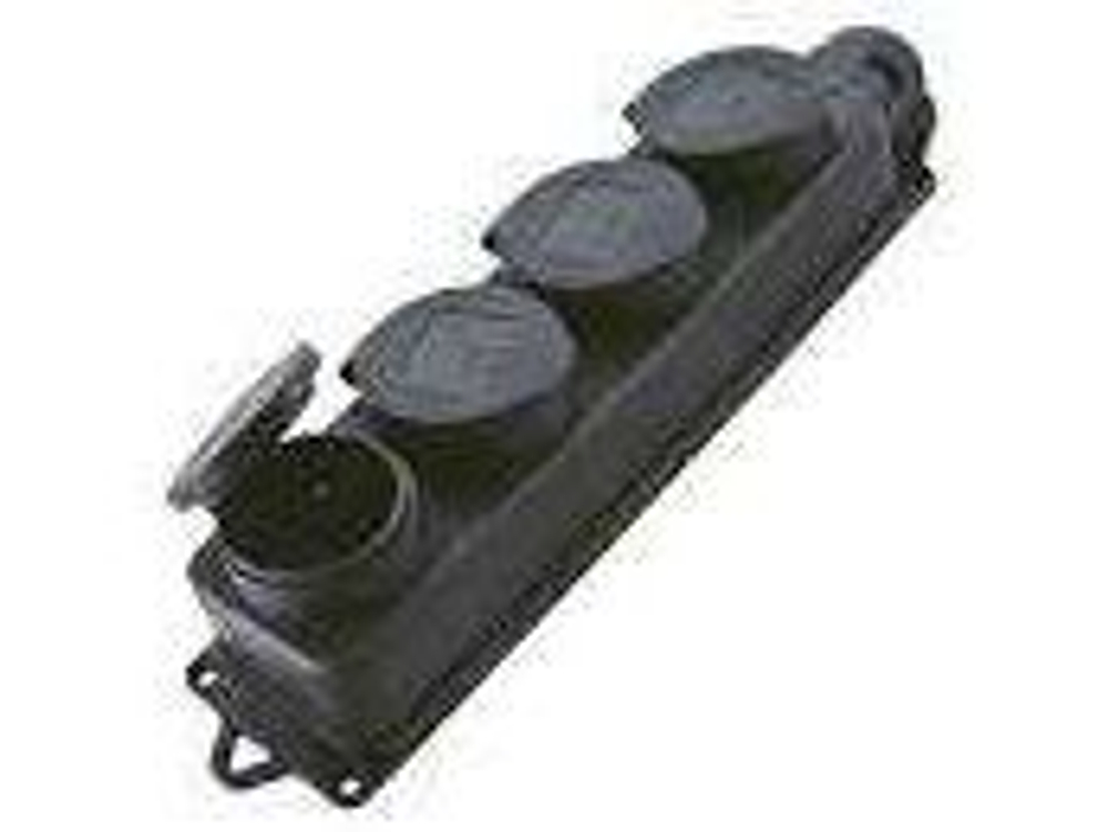 Колодка 4 гнезда каучук однофазная с заглушками 1/40