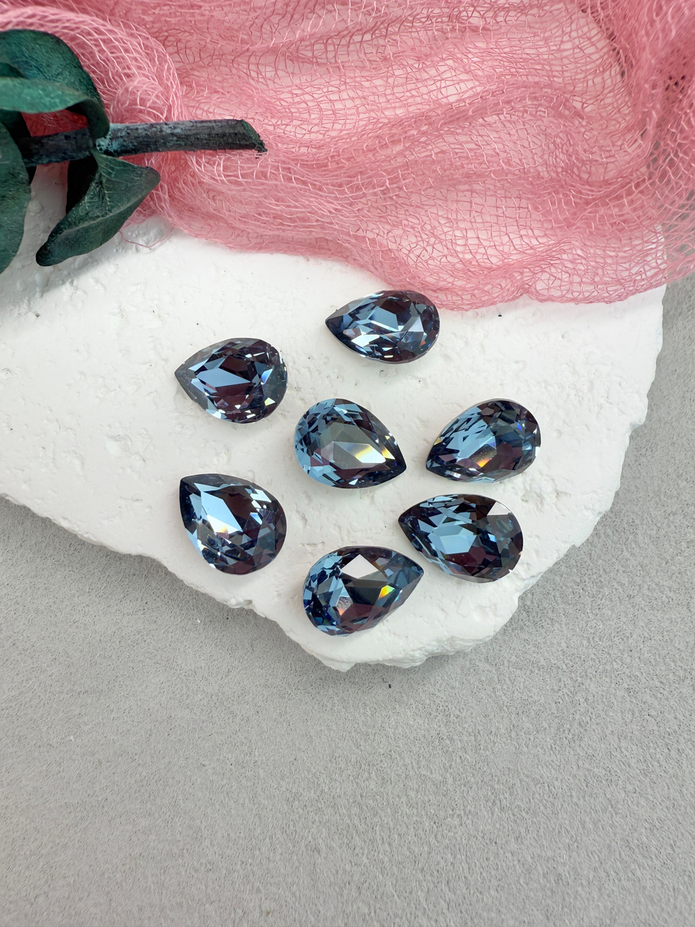 Капля Drop 14*10 мм, Denim blue