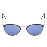 Черные солнцезащитные очки из титана с темно-синими линзами. Модель 21