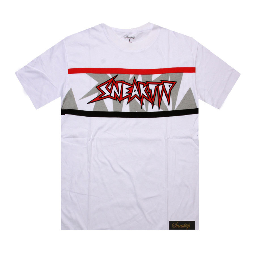 Футболка Sneaktip Edges белая с красным вид спереди