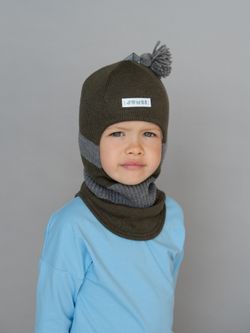 Шлем зимний вязаный (Зеленый чай) КЕРО