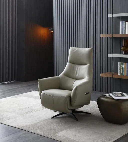 Кресло с электро-реклайнером Everse, бежевая кожа