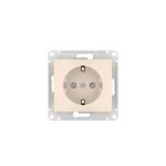GLOSSA РОЗЕТКА с заземлением со шторками, 16А, механизм, быстрозажим. клем., БЕЖЕВЫЙ