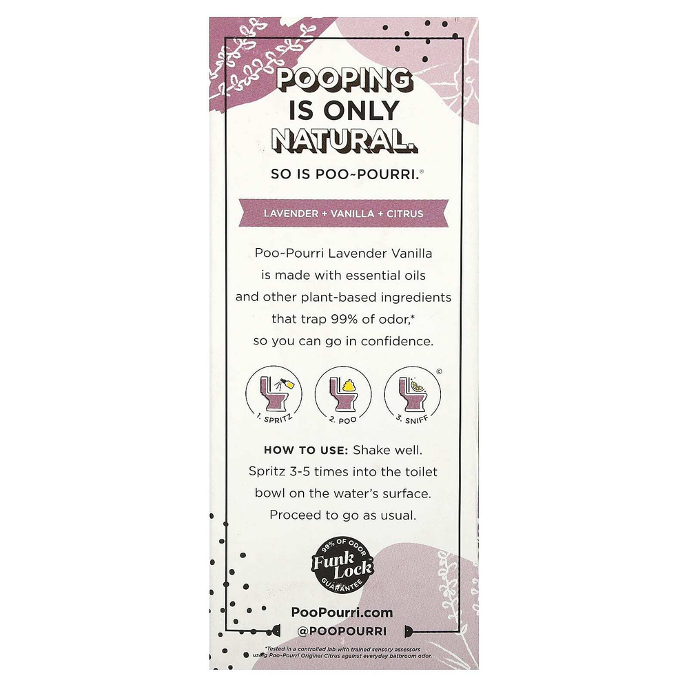 Poo-Pourri, Туалетный спрей Before-You-Go, лаванда и ваниль, 59 мл (2 жидк. унц.)