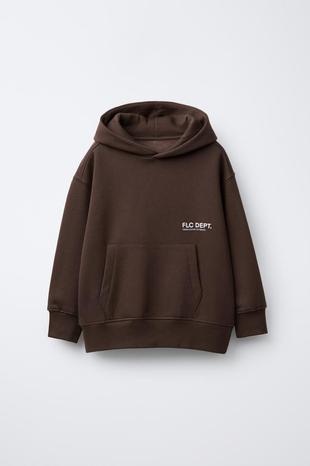 ZARA БАЗОВОЕ ХУДИ С КАПЮШОНОМ, ШОКОЛАДНЫЙ