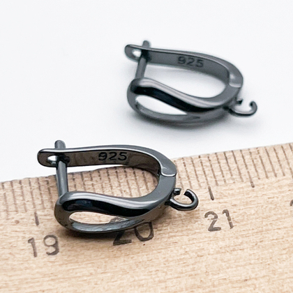 Ювелирные швензы, цвет черный металл, размер 15*5 мм, цена за пару