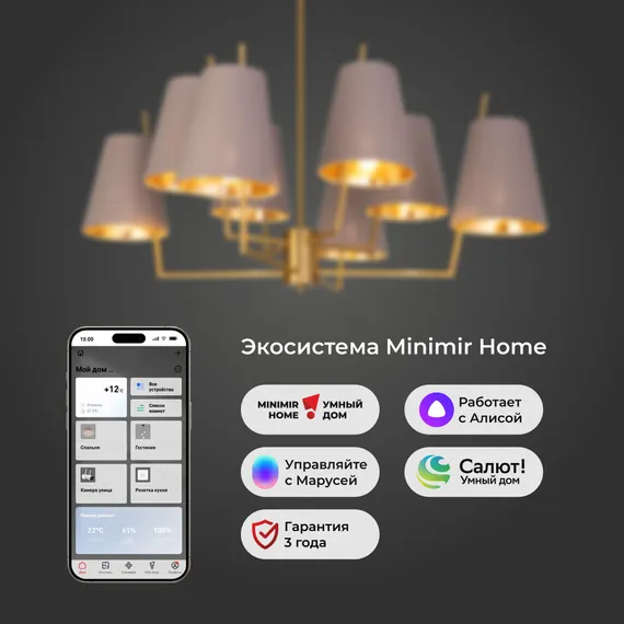 60173/8 / потолочный светильник / латунь Smart