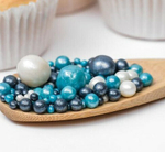 Шарики кранч бирюза, серебро, черный  100 гр.