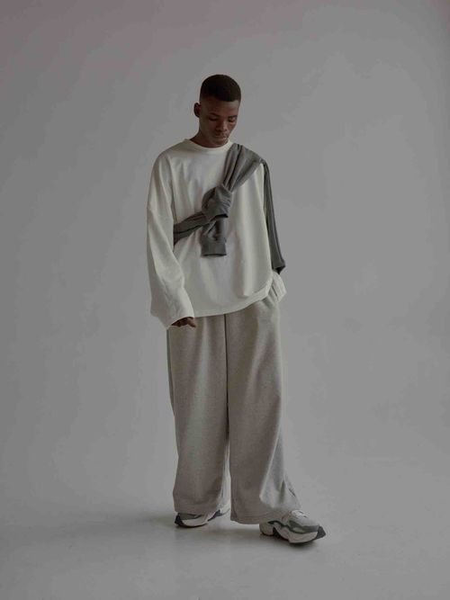 Брюки Baggy Trousers Logo Melange серые