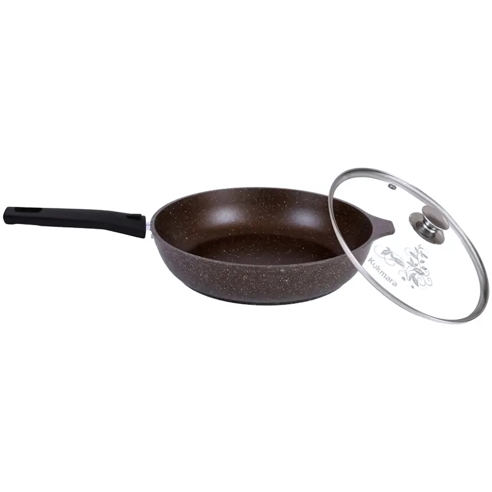 Сковорода 26*6см со съемной ручкой, стеклянной крышкой кофейный мрамор смк26604а