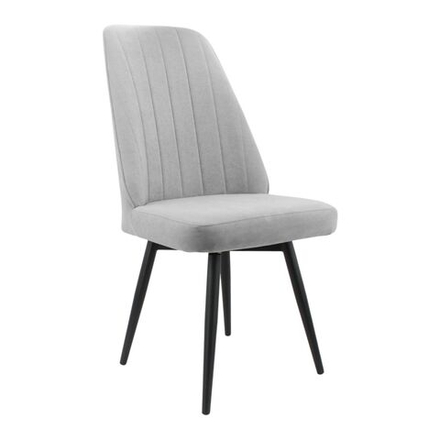 Стул поворотный "Лотос" (арт. 327), велюр Бренди В20 светло-серый, ножки черные