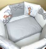 Комплект в кроватку 18 предметов "Жираф" розовый, сатин