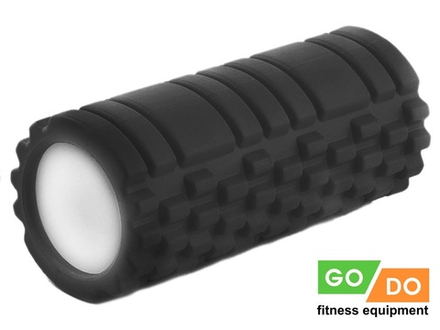 Валик ролл для фитнеса рельефный полый GO DO :JD2-33  (Чёрный)