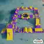 Коммерческий надувной аквапарк на воде «Фиолетовое лето» 25×15×5 м