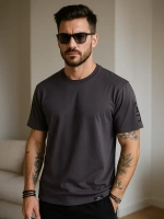 Футболка мужская летняя повседневная однотонная хлопок