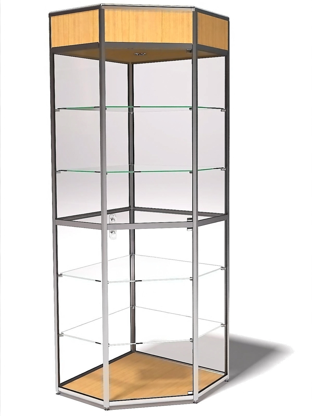 Витрина демонстрационная с фризом угловая ВДА-02/07фу1