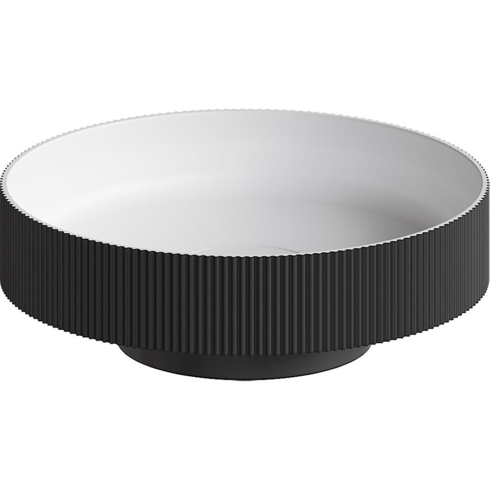 Раковина накладная рифленая Boheme Sole 801-R-A, Corian 400*130 ANTRACIT