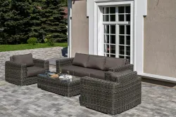 "Боно" лаунж-зона из искусственного ротанга, цвет графит