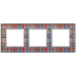 14-5103-00 ЭРА Рамка на 3 поста, стекло, Эра Elegance, прозрачный+бел