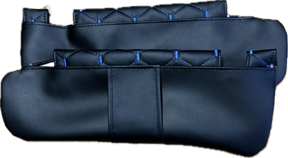 Чехлы на козырьки ЛАДА Ларгус, РЕНО Логан, Дастер, Сандеро (синяя нить Рубин)