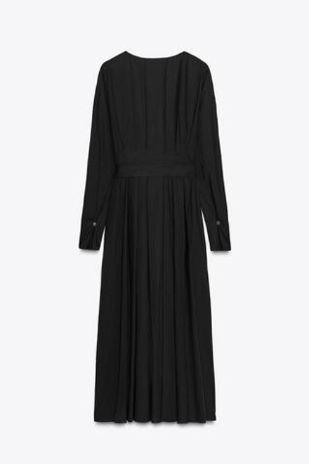 ZARA ПЛАТЬЕ МИДИ СО СКЛАДКАМИ — ZW COLLECTION, ЧЕРНЫЙ