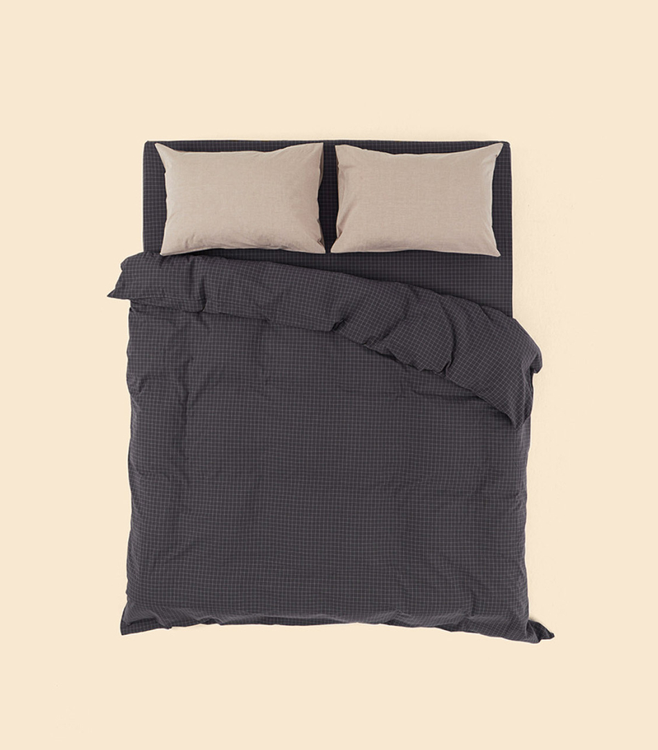 Пододеяльник - Melange Gray Check - 135x200