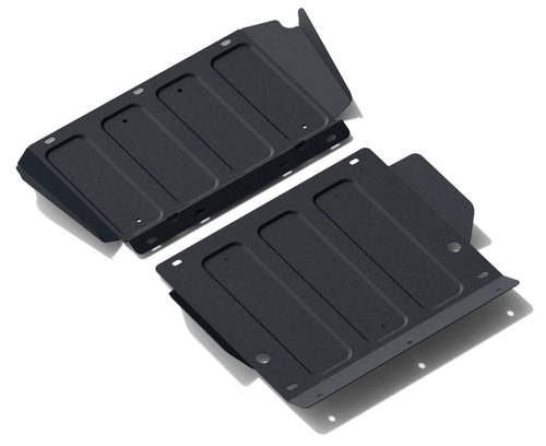 Защита картера и КПП АвтоБроня для Hyundai H1 I (V - 2.4; 2.5D) 1997-2004/Hyundai Starex (V - 2.4; 2.5D) 1997-2004, штампованная, сталь 1.8 мм, 2 части, с крепежом, 111.02325.1