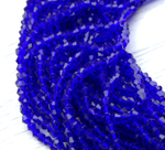 ББ019НН3 Хрустальные бусины "биконус", цвет: синий прозрачный, размер 3 мм, кол-во: 95-100 шт.