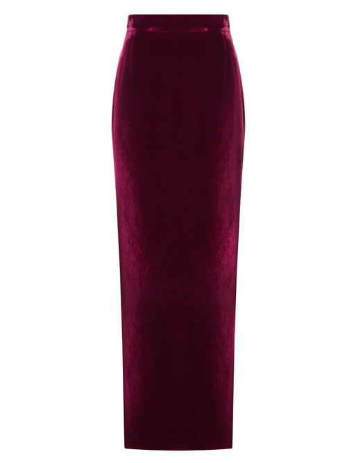 Юбка макси из бархата