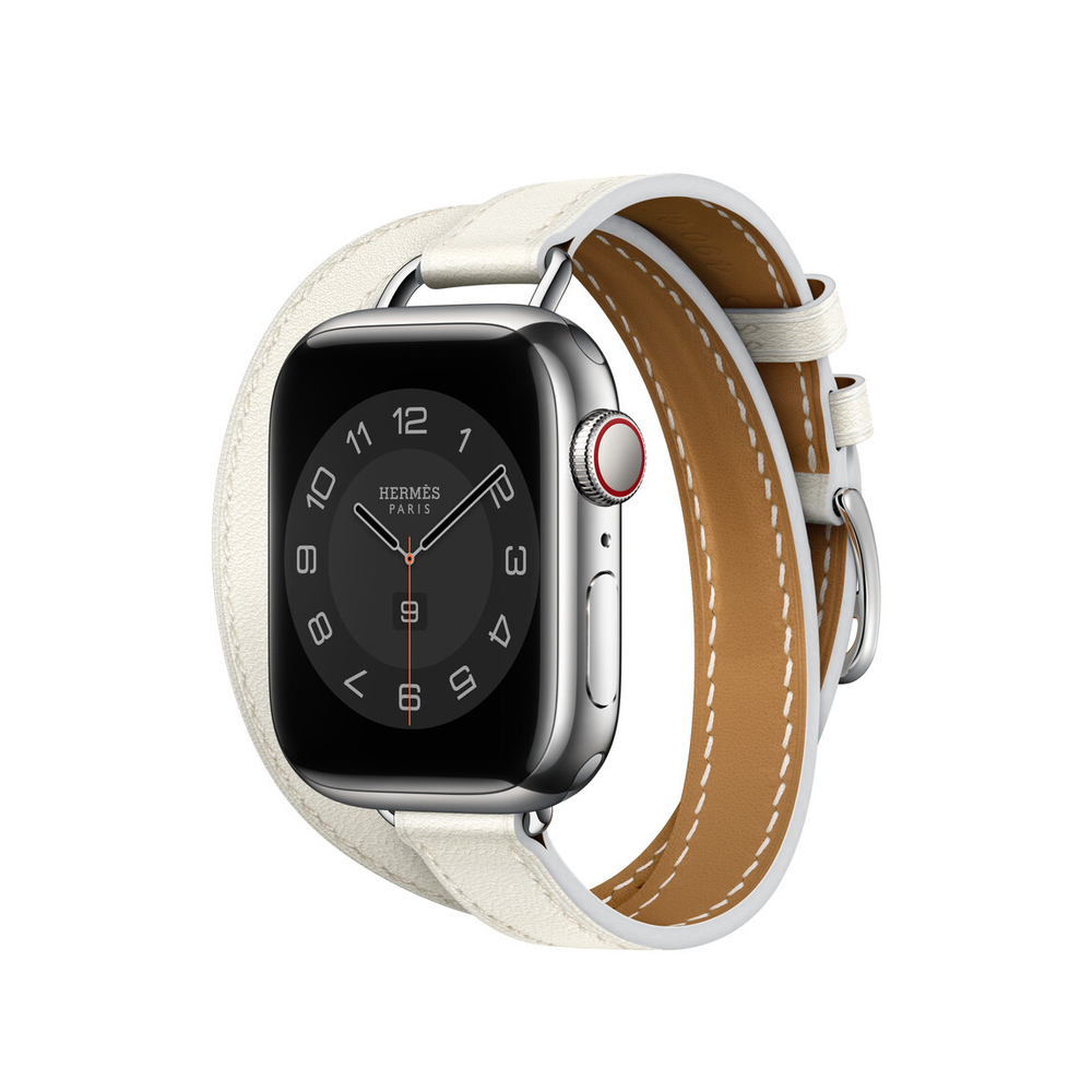 Apple Watch Hermès - 41mm Blanc Swift Leather Attelage Double Tour