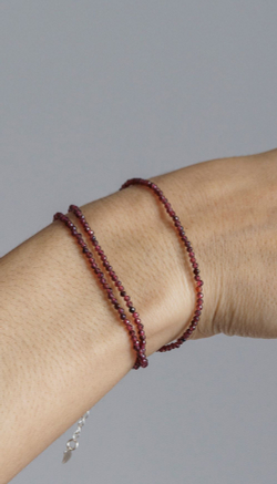 Цепочка "Memo about Soulmate" тонкая из граната с удлинителем 47-54 см