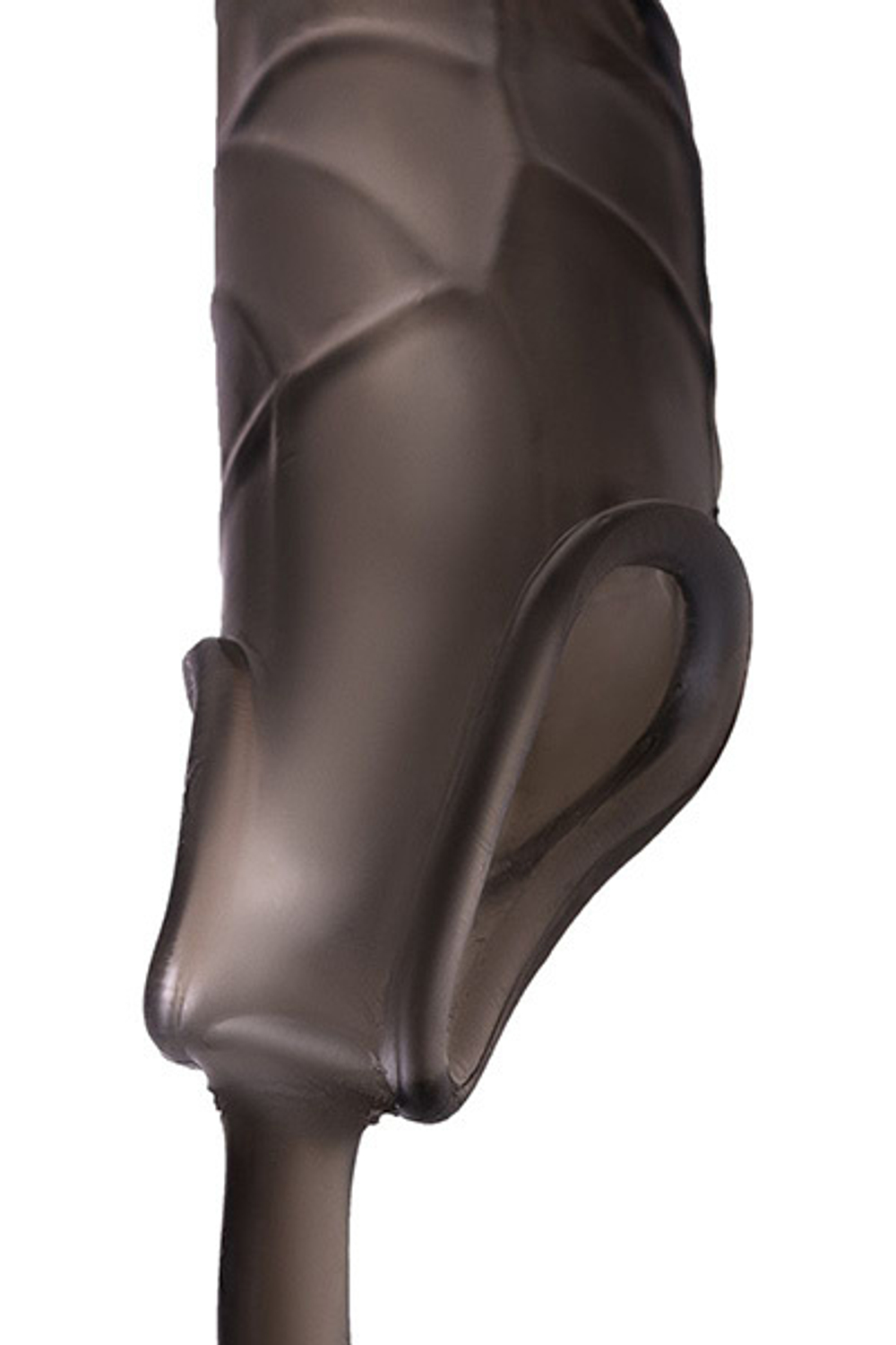 Дымчатая закрытая насадка с подхватом и анальным стимулятором ToyFa XLover 748027