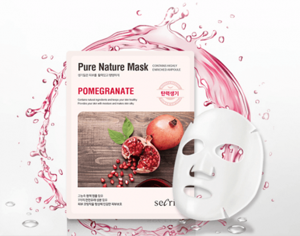 Тканевая маска для лица с гранатом Secriss Sheet Mask - Pomegranate