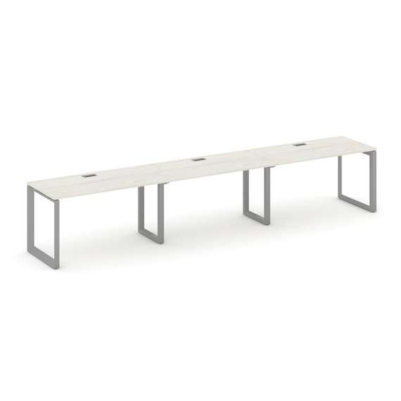 Style Project Рабочая станция односторонняя SN-59O.ORS-053 Дуб Наварра/Металл Серый/Серебро Заглушка