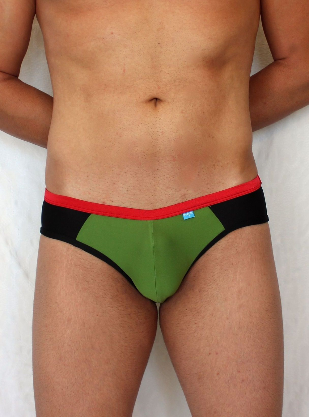 Зеленые мужские плавки с черными вставками (Размер: L) (Цвет: зеленый)