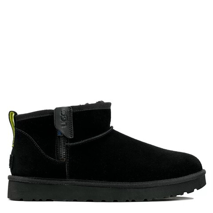 Угги UGG Mens Classic Ultra Mini Zip Boot Black