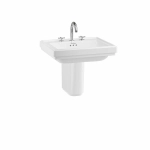 Раковина на полупьедестале Burlington Riviera 58 RIV1 3TH RIV7 с 3-мя отверстиями белая