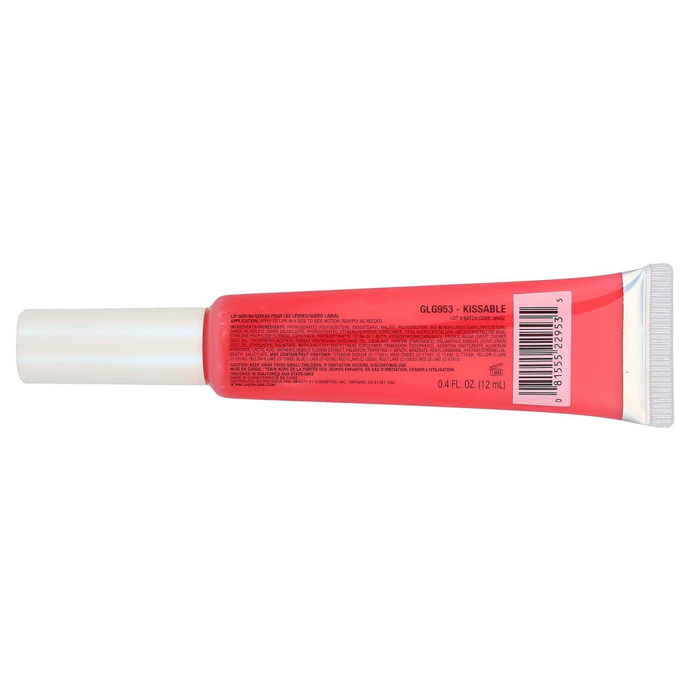 L.A. Girl, Glazed Lippie, сыворотка для губ, GLG953 Kissable, 12 мл (0,4 жидк. унции)