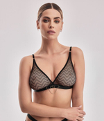 Бюстгальтер Sono из сетки с геометрическим рисунком (Размер: 38) (Цвет: черный)