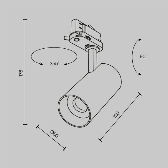 Трековый светодиодный светильник Maytoni Technical Focus Led TR197-3-12WCCT-M-W