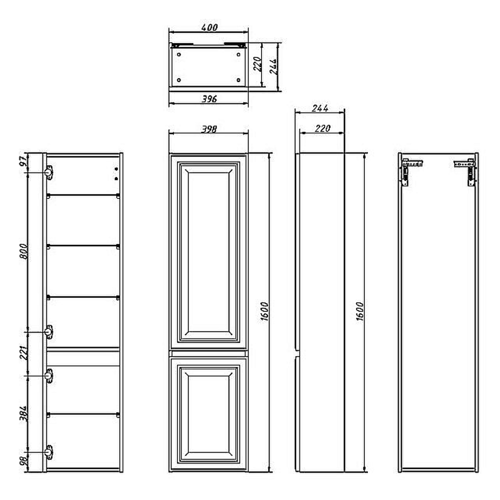 Пенал Caprigo Ponza 13550-030.000.00.20 40 серый