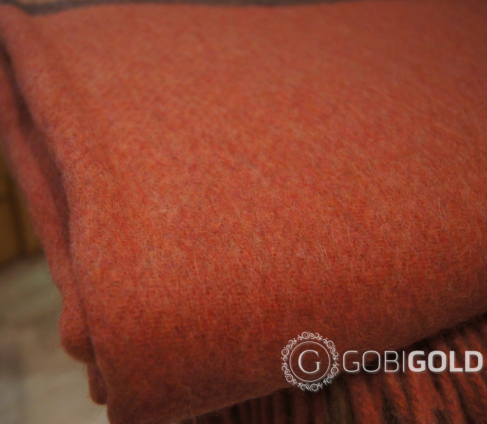 Плед из шерсти Альпаки 170x210 см. - розово-бежевый (арт. AGG001)